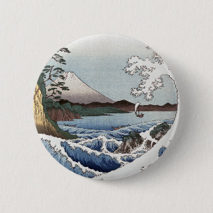 Badge Rond 5 Cm La mer outre du bouton de Satta