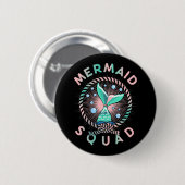 Badge Rond 5 Cm La mère de Birthday Mermaid (Devant & derrière)