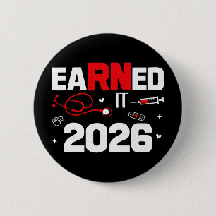 Badge Rond 5 Cm L'a mérité 2026 Diplômée des infirmières Semaine d