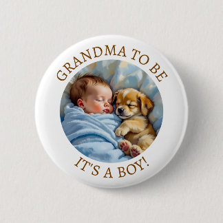 Badge Rond 5 Cm La mignonne grand-mère à être | Le Baby shower du