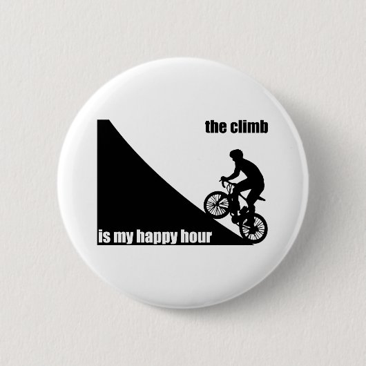 Badge Rond 5 Cm La Montée Est Mon Heureuse Heure (Devant)