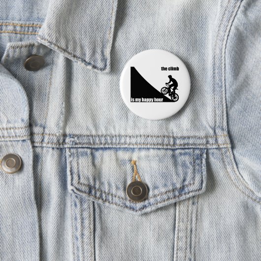 Badge Rond 5 Cm La Montée Est Mon Heureuse Heure (En situation)