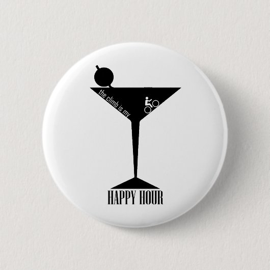 Badge Rond 5 Cm La Montée Est Mon Heureuse Heure (Devant)