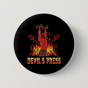 Badge Rond 5 Cm La musculation de la presse de Satan Devil