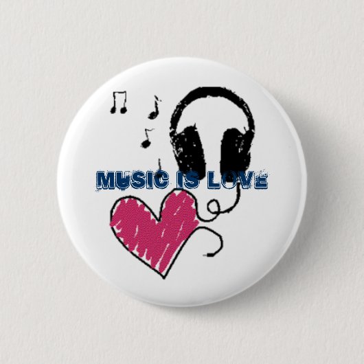 Badge Rond 5 Cm La musique est amour (Devant)