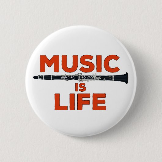 Badge Rond 5 Cm La musique est la vie (Devant)