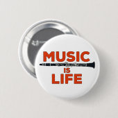 Badge Rond 5 Cm La musique est la vie (Devant & derrière)