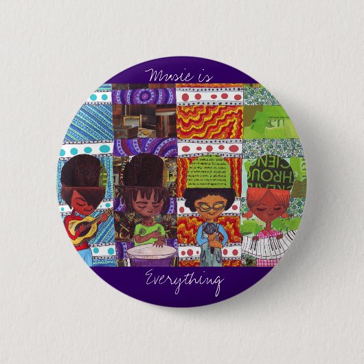 Badge Rond 5 Cm La musique est tout (Devant)