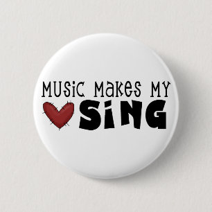 Badge Rond 5 Cm La musique fait mon coeur chanter des T-shirts et