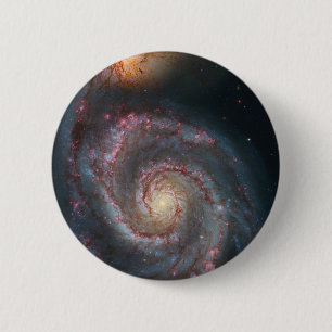 Badge Rond 5 Cm La NASA de galaxie en spirale du tourbillon M51