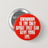 Badge Rond 5 Cm La natation peut sauver (Devant & derrière)