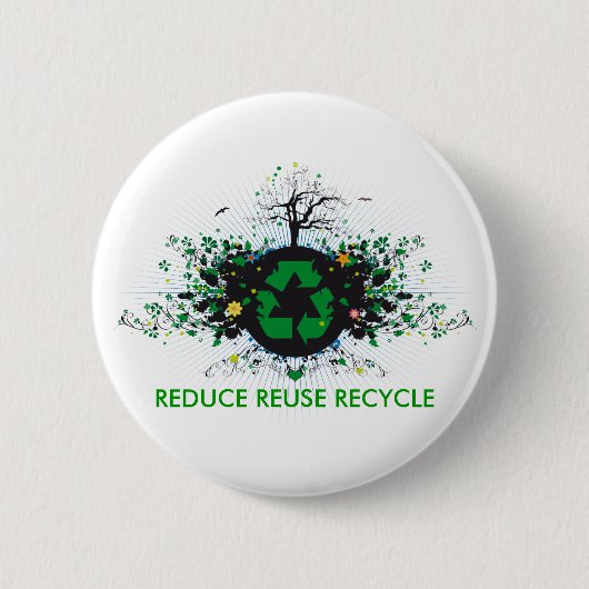 Badge Rond 5 Cm La nature réutilise (Devant)