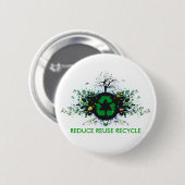 Badge Rond 5 Cm La nature réutilise (Devant & derrière)