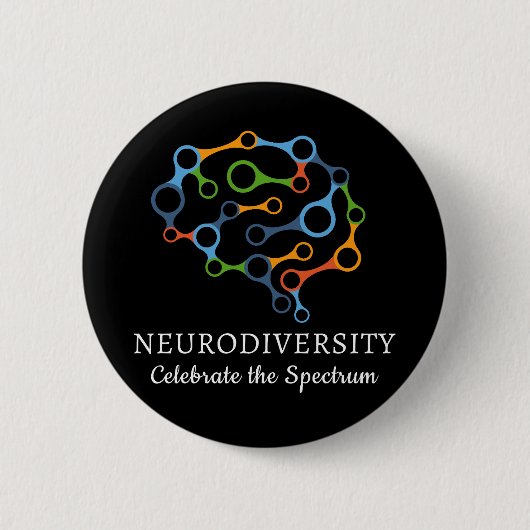 Badge Rond 5 Cm La Neurodiversité Célèbre Le Bouton Cadeaux Spectr (Devant)