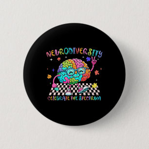 Badge Rond 5 Cm La Neurodiversité cérébrale Célèbre Le Spectre De