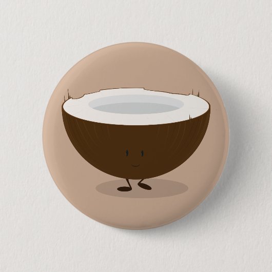 Badge Rond 5 Cm La noix de coco souriante (Devant)