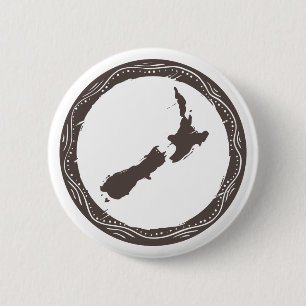 Badge Rond 5 Cm La Nouvelle Zélande