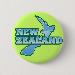 Badge Rond 5 Cm La NOUVELLE ZÉLANDE avec une carte