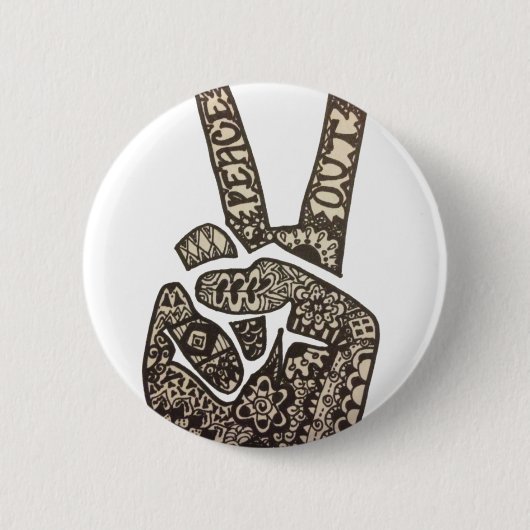 Badge Rond 5 Cm La "paix" conçoivent (Devant)