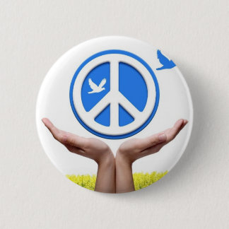 Badge Rond 5 Cm La paix est dans des nos mains