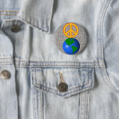 Badge Rond 5 Cm La Paix Sur Terre (En situation)