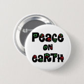 Badge Rond 5 Cm La Paix sur Terre Noël (Devant & derrière)
