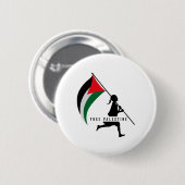 Badge Rond 5 Cm La Palestine libre (Devant & derrière)