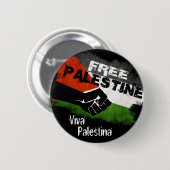 Badge Rond 5 Cm La Palestine libre - vivat Palestina (Devant & derrière)