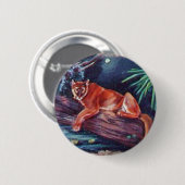 Badge Rond 5 Cm La panthère de la Floride dans le marais (Devant & derrière)