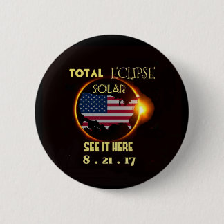 Badge Rond 5 Cm La partie totale d'éclipse solaire boutonne le 21