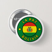 Badge Rond 5 Cm La Paz Bolivie (Devant & derrière)