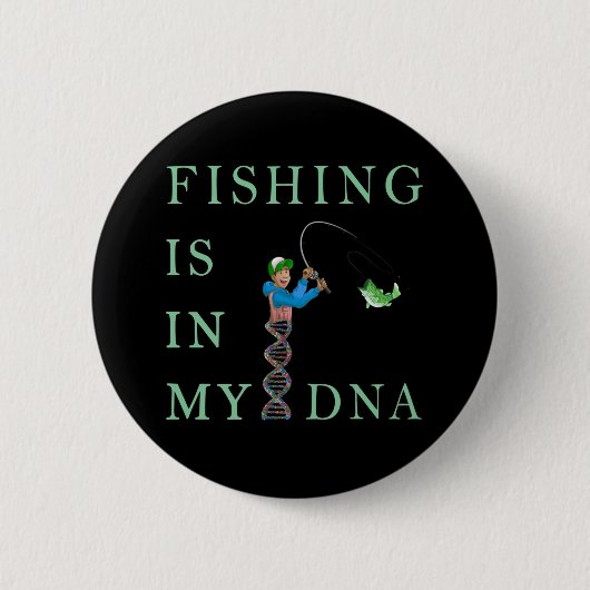 Badge Rond 5 Cm La pêche est dans mon ADN (Devant)