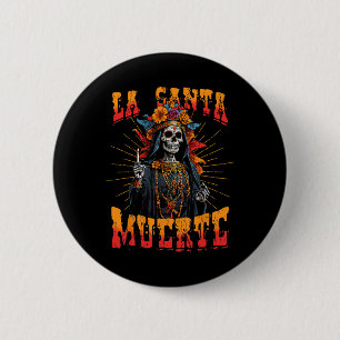 Badge Rond 5 Cm La Père Noël Muerte Crâne à sucre La Catrina Cinco
