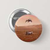 Badge Rond 5 Cm La Persévérance Arrive En Toute Sécurité Sur Mars. (Devant & derrière)
