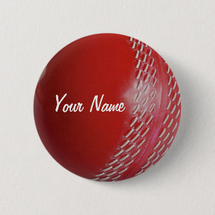 Badge Rond 5 Cm La Personnaliser rouge de la balle de cricket avec
