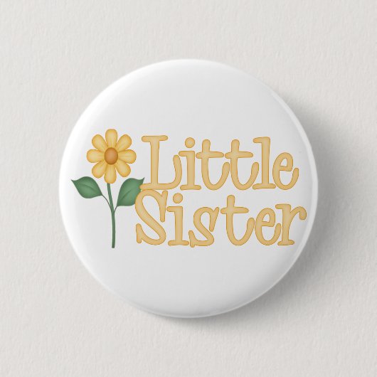 Badge Rond 5 Cm La Petite Soeur du Daisy Jaune (Devant)