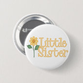 Badge Rond 5 Cm La Petite Soeur du Daisy Jaune (Devant & derrière)