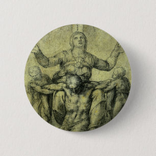 Badge Rond 5 Cm La Pieta de Michelangelo pour Vittoria Colonna