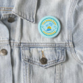 Badge Rond 5 Cm La Plage Répare Tout (En situation)