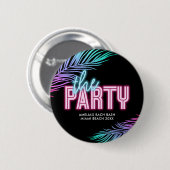 Badge Rond 5 Cm La plage tropicale bleue et rose de la mariée (Devant & derrière)