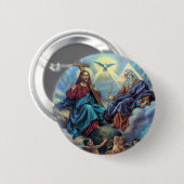 Badge Rond 5 Cm La plupart de bouton de trinité sainte (Devant & derrière)