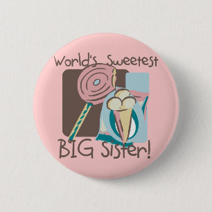 Badge Rond 5 Cm La plus douce des grandes soeurs du monde