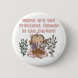 Badge Rond 5 Cm La plus jolie fleur de maman dans le jardin