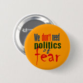 Badge Rond 5 Cm La politique du bouton de crainte (Devant & derrière)