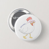 Badge Rond 5 Cm La Poule Disco (Devant & derrière)