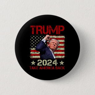 Badge Rond 5 Cm La Première Pompe À Trump 2024 Trump Survit Au Ral