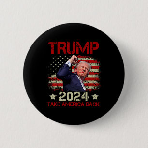 Badge Rond 5 Cm La Première Pompe À Trump 2024 Trump Survit Au Ral