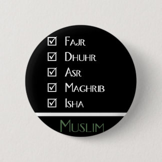 Badge Rond 5 Cm La prière islamique - 5 fois par jour - des