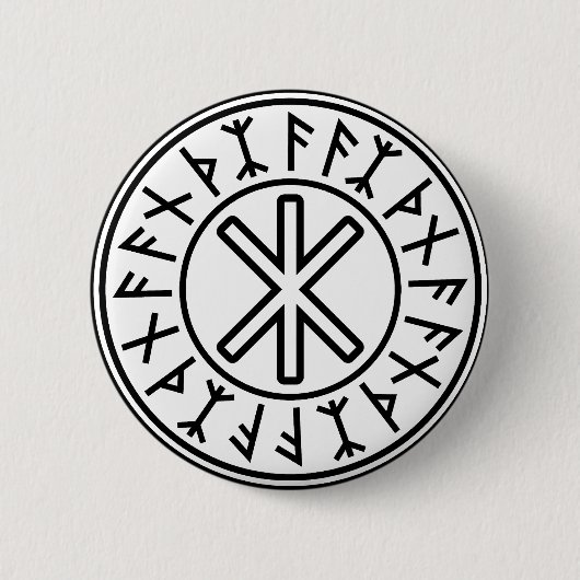 Badge Rond 5 Cm La protection No.2 (noir) d'Odin (Devant)