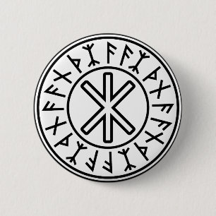Badge Rond 5 Cm La protection No.2 (noir) d'Odin